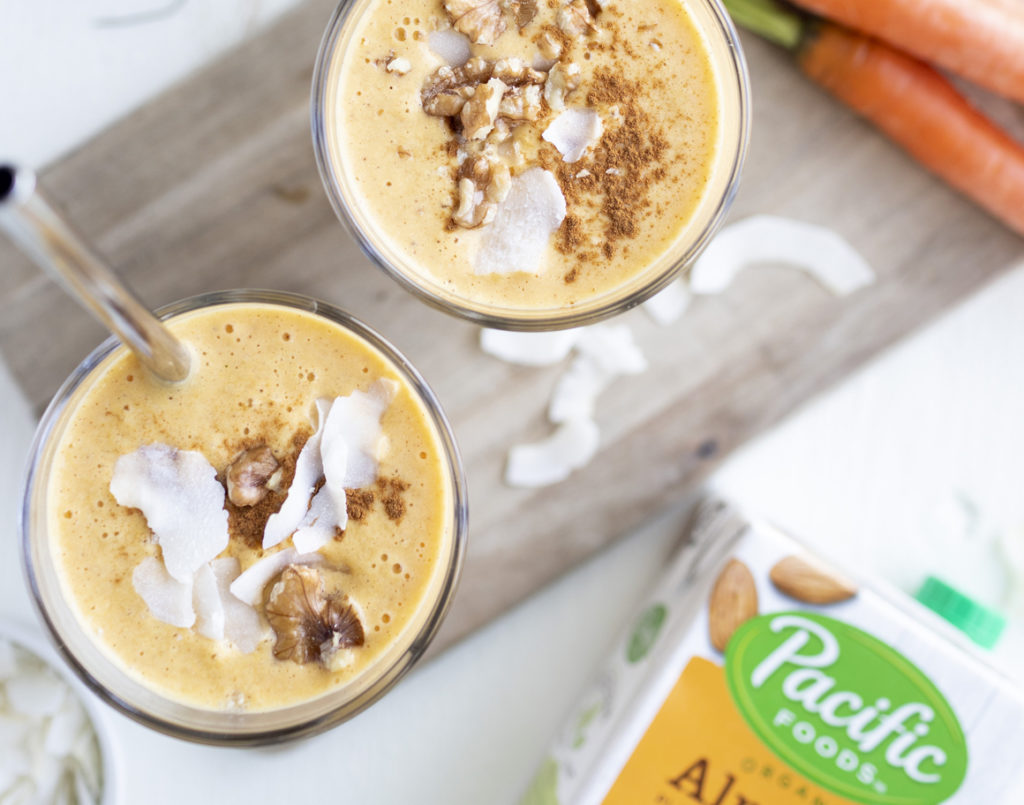 Pacific_Foods_Carrot Cake Smoothie_06503_Pacific Foods Organic Unsweetened Almond Original Plant-Based Beverage_As